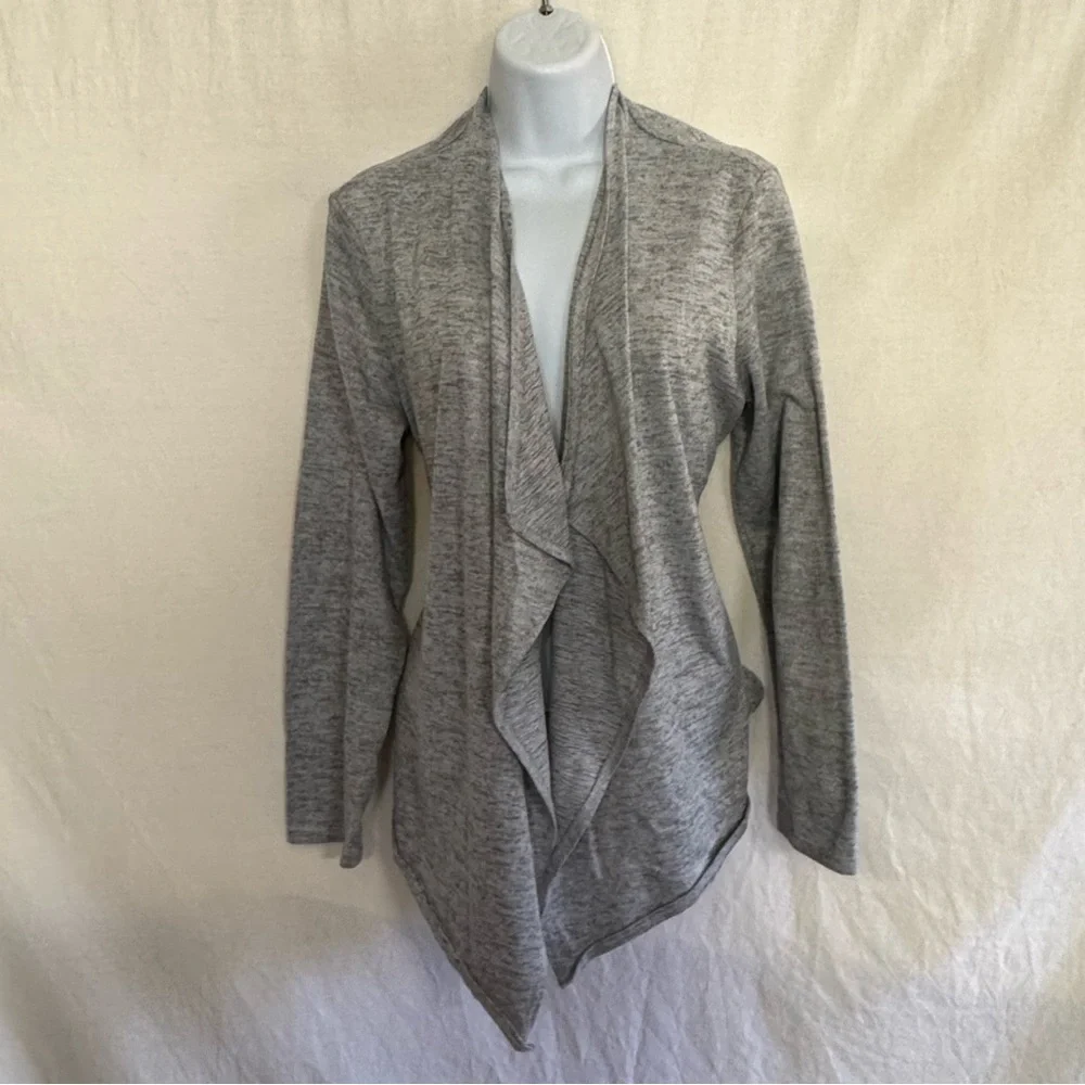 C-50 Bar III Gray Long Sleeve‎ Open Waterfall Front Cardigan Sweater Size XL
